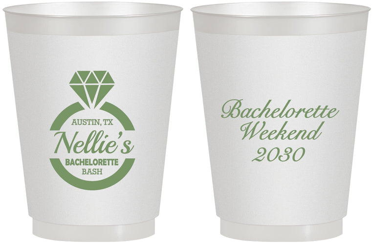Personalized Bachelorette 16 oz Frosted Cups - Ring | 60115
