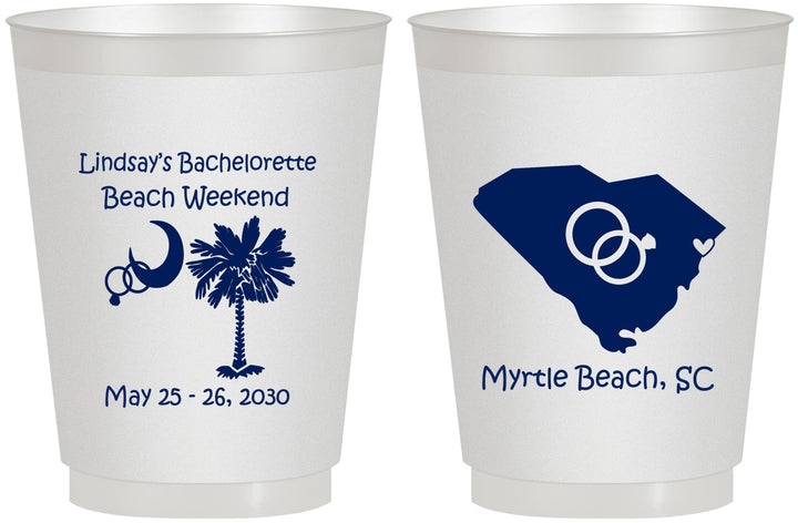 Personalized Bachelorette 16 oz Frosted Cups - South Carolina | 60117