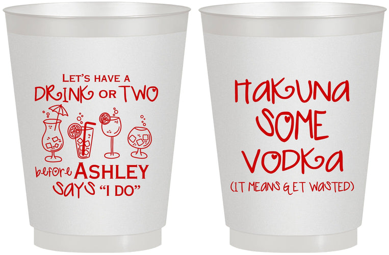 Personalized Bachelorette 16 oz Frosted Cups - Lets Get Wasted | 60119