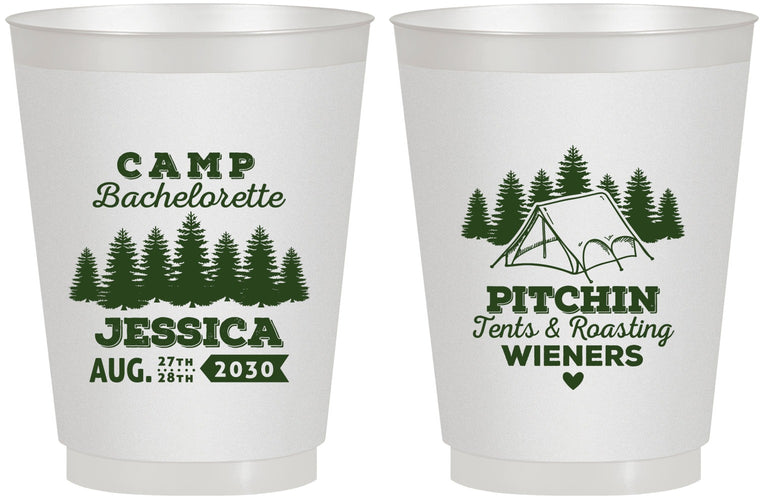 Personalized Bachelorette 16 oz Frosted Cups - Camping | 60124
