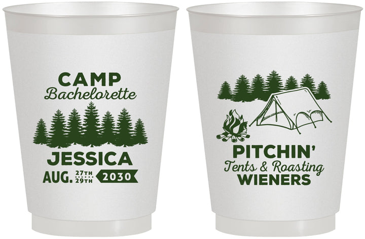Personalized Bachelorette 16 oz Frosted Cups - Camping | 60125