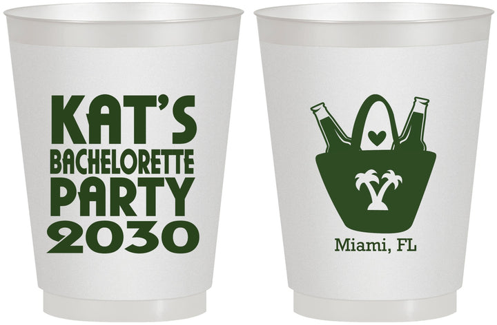 Personalized Bachelorette 16 oz Frosted Cups - Beach | 60126