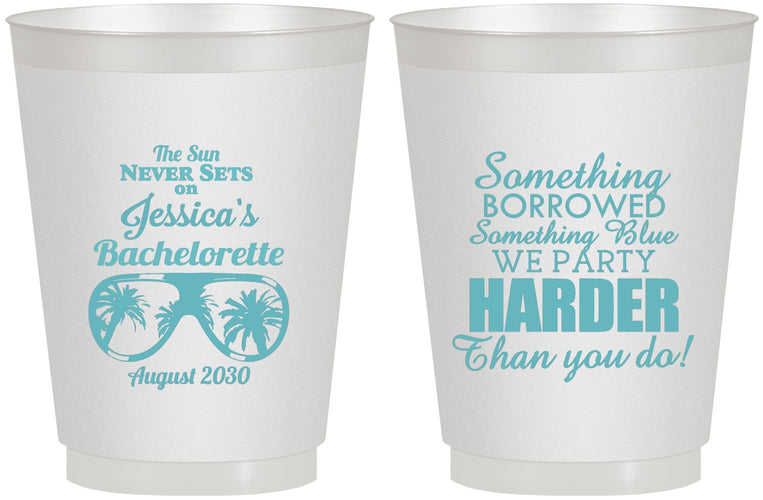 Personalized Bachelorette 16 oz Frosted Cups - Something Borrowed | 60132