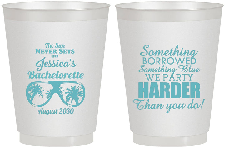 Personalized Bachelorette 16 oz Frosted Cups - Something Borrowed | 60132