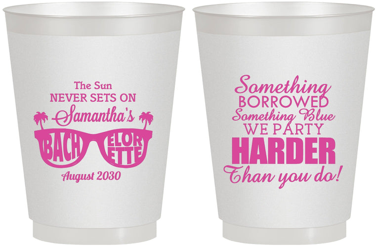 Personalized Bachelorette 16 oz Frosted Cups - Something Borrowed | 60133