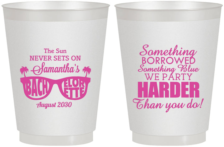 Personalized Bachelorette 16 oz Frosted Cups - Something Borrowed | 60133