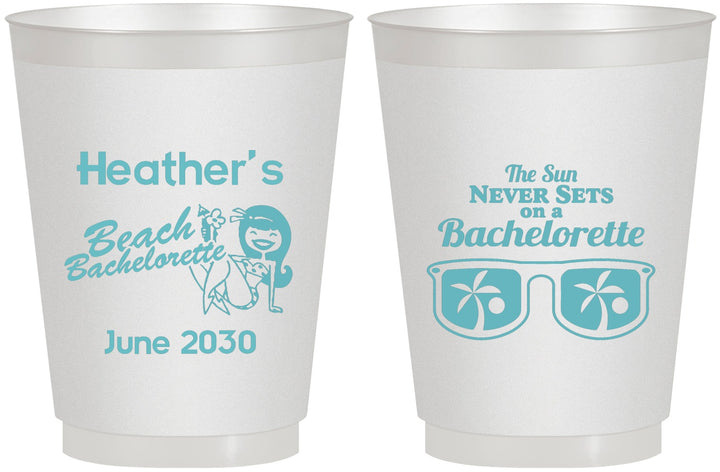 Personalized Bachelorette 16 oz Frosted Cups - Beach | 60135