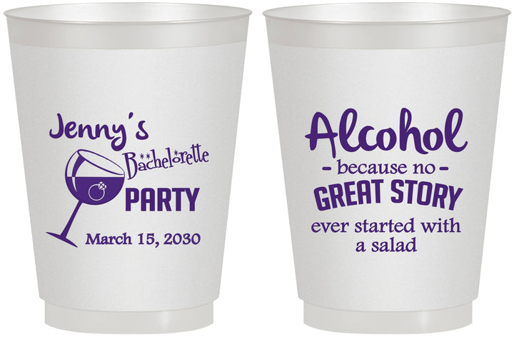 Personalized Bachelorette 16 oz Frosted Cups - Alcohol | 60138