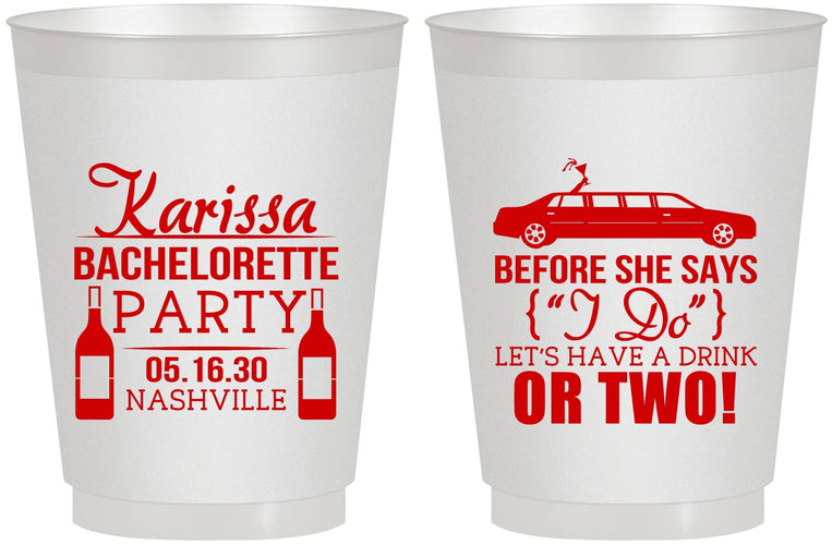 Personalized Bachelorette 16 oz Frosted Cups - Before She Says I Do | 60142