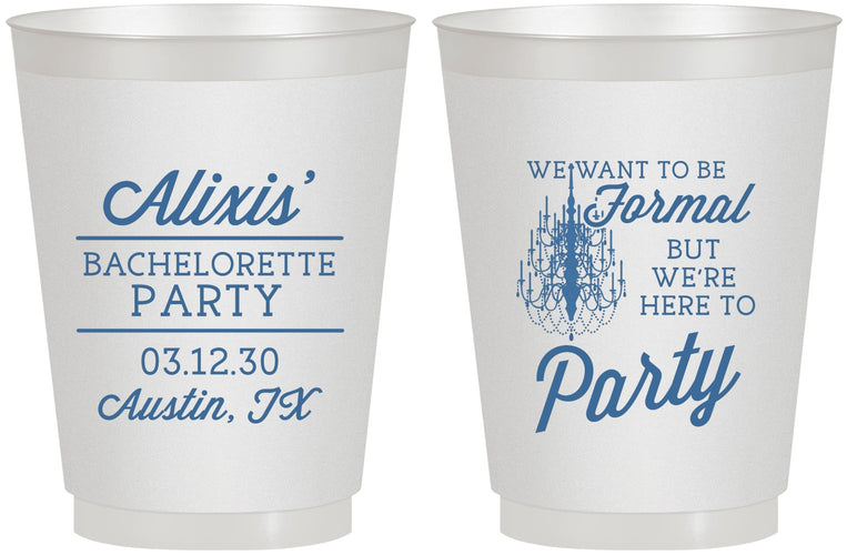 Personalized Bachelorette 16 oz Frosted Cups - Formal Party | 60145