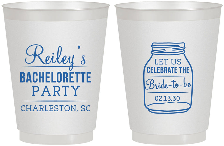 Personalized Bachelorette 16 oz Frosted Cups - Bride To Be | 60146