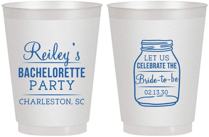 Personalized Bachelorette 16 oz Frosted Cups - Bride To Be | 60146