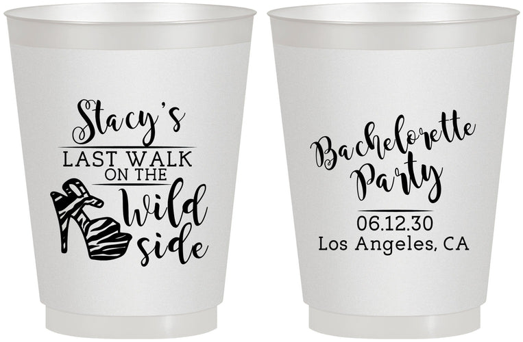 Personalized Bachelorette 16 oz Frosted Cups - Last Walk Wild Side | 60148