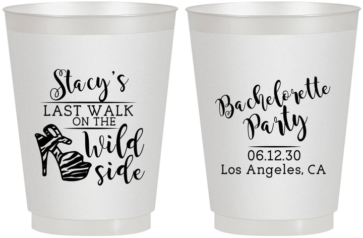 Personalized Bachelorette 16 oz Frosted Cups - Last Walk Wild Side | 60148