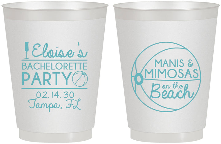 Personalized Bachelorette 16 oz Frosted Cups - Manis Mimosas | 60149