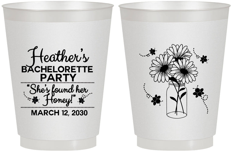 Personalized Bachelorette 16 oz Frosted Cups - She Found Her Honey | 60150