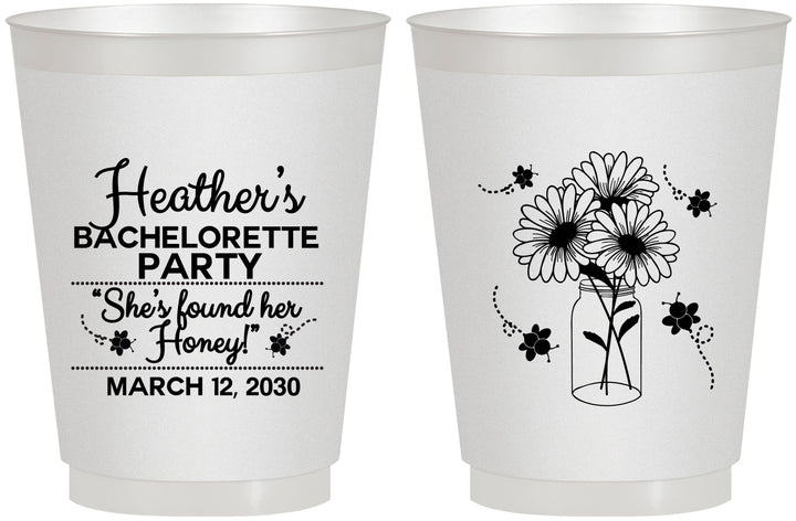 Personalized Bachelorette 16 oz Frosted Cups - She Found Her Honey | 60150