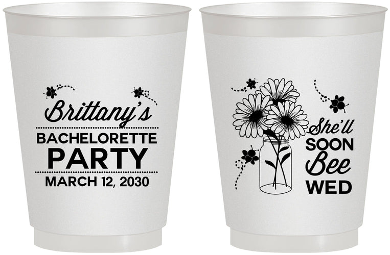 Personalized Bachelorette 16 oz Frosted Cups - She Will Soon Bee Wed | 60151