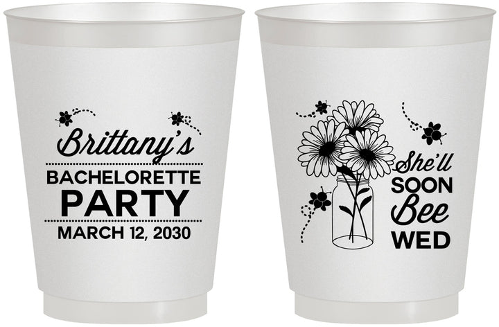 Personalized Bachelorette 16 oz Frosted Cups - She Will Soon Bee Wed | 60151