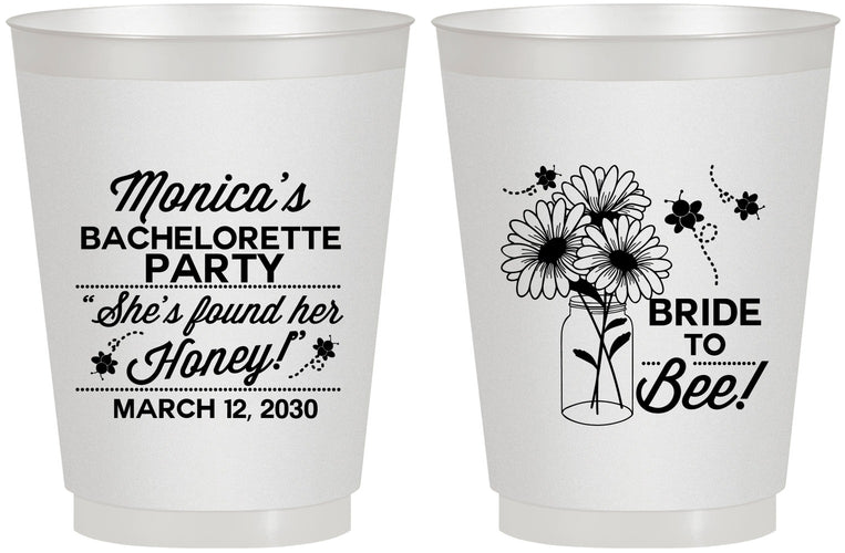 Personalized Bachelorette 16 oz Frosted Cups - Bride To Bee | 60152