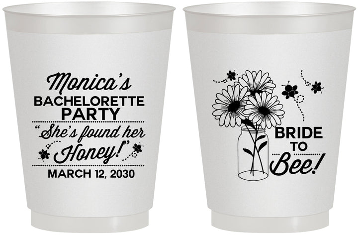 Personalized Bachelorette 16 oz Frosted Cups - Bride To Bee | 60152