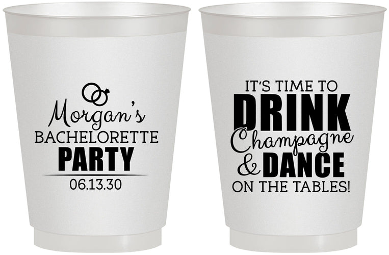 Personalized Bachelorette 16 oz Frosted Cups - Drink Champagne Dance | 60154