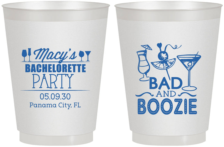 Personalized Bachelorette 16 oz Frosted Cups - Bad And Boozie | 60155