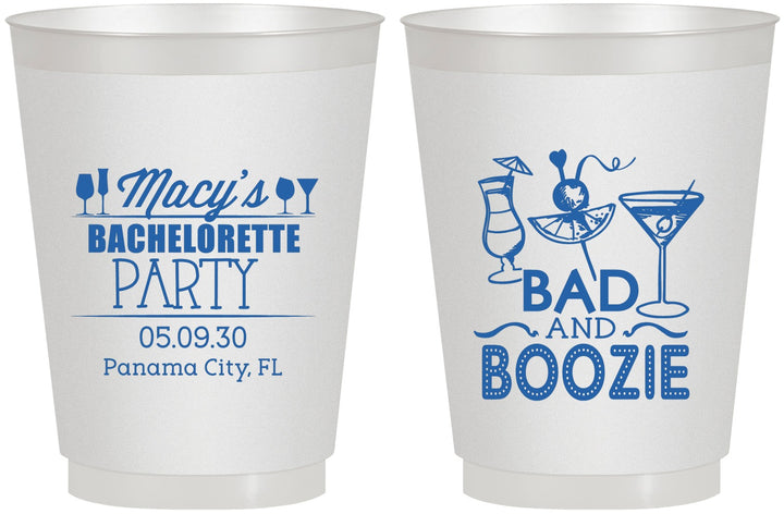 Personalized Bachelorette 16 oz Frosted Cups - Bad And Boozie | 60155