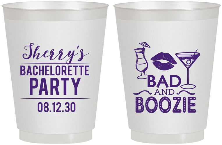 Personalized Bachelorette 16 oz Frosted Cups - Bad And Boozie | 60156