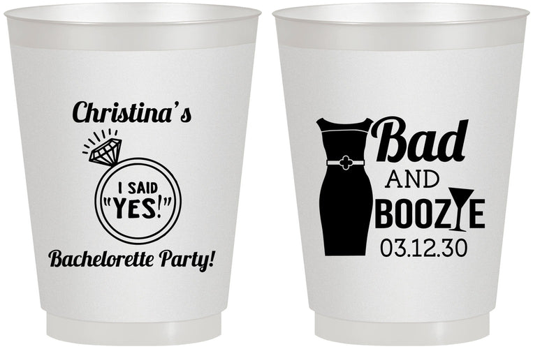Personalized Bachelorette 16 oz Frosted Cups - Bad And Boozie | 60157