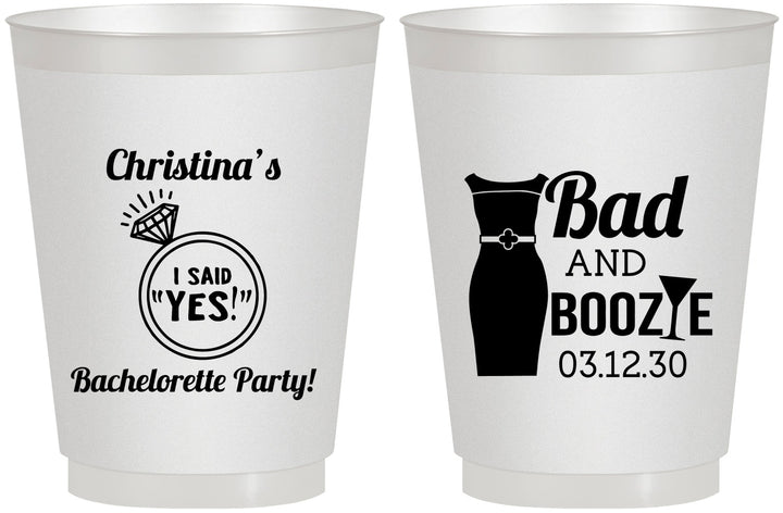 Personalized Bachelorette 16 oz Frosted Cups - Bad And Boozie | 60157
