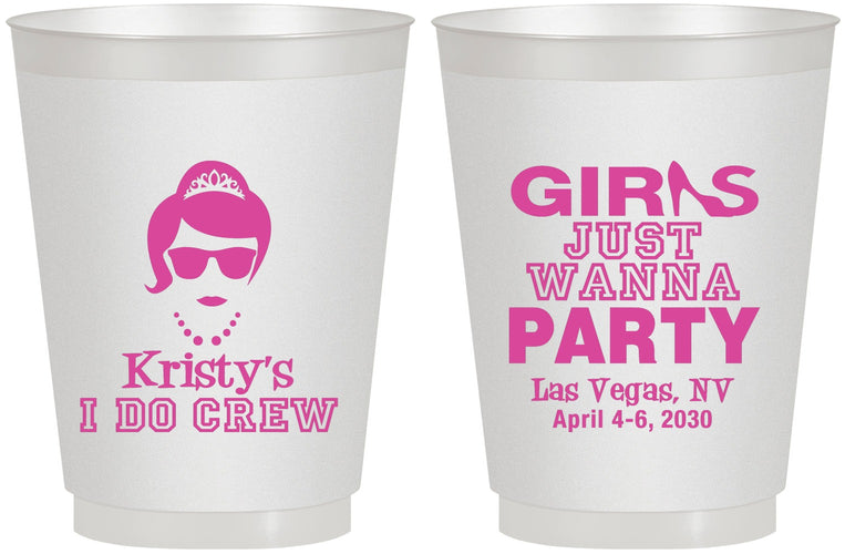 Personalized Bachelorette 16 oz Frosted Cups - Girls Just Wanna Party | 60158