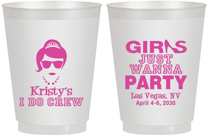 Personalized Bachelorette 16 oz Frosted Cups - Girls Just Wanna Party | 60158