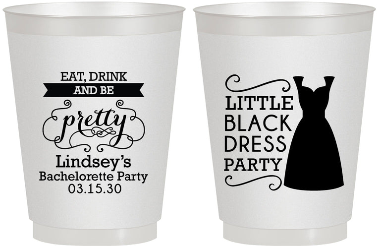 Personalized Bachelorette 16 oz Frosted Cups - Little Black Dress | 60164