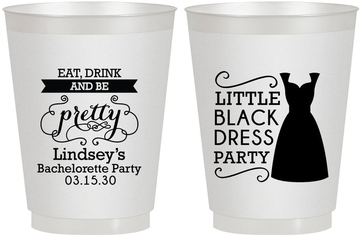 Personalized Bachelorette 16 oz Frosted Cups - Little Black Dress | 60164