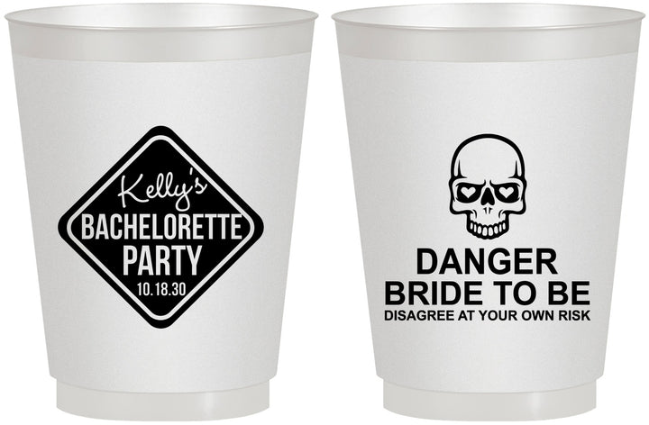 Personalized Bachelorette 16 oz Frosted Cups - Danger Bride To Be | 60165