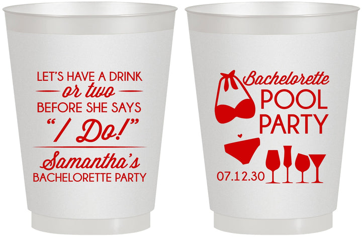 Personalized Bachelorette 16 oz Frosted Cups - Pool Party | 60167