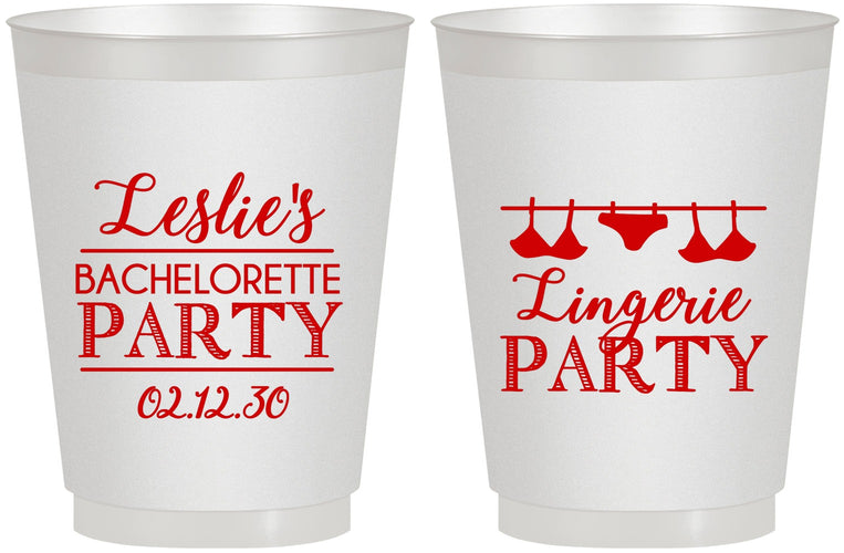 Personalized Bachelorette 16 oz Frosted Cups - Lingerie Party | 60171