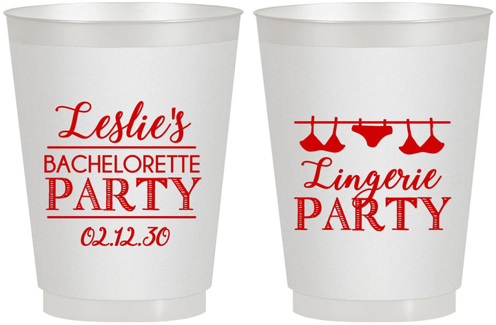 Personalized Bachelorette 16 oz Frosted Cups - Lingerie Party | 60171