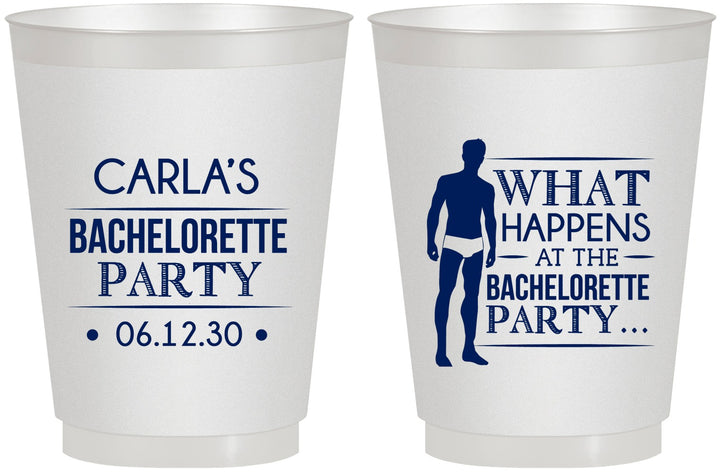 Personalized Bachelorette 16 oz Frosted Cups - What Happens | 60172