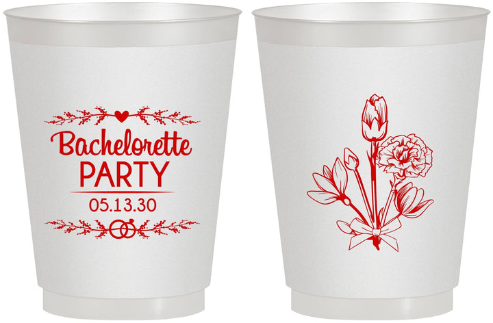 Personalized Bachelorette 16 oz Frosted Cups - Flowers | 60174