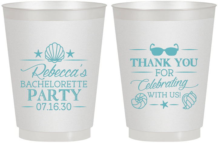 Personalized Bachelorette 16 oz Frosted Cups - Beach | 60177