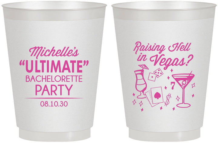 Personalized Bachelorette 16 oz Frosted Cups - Raising Hell In Vegas | 60196