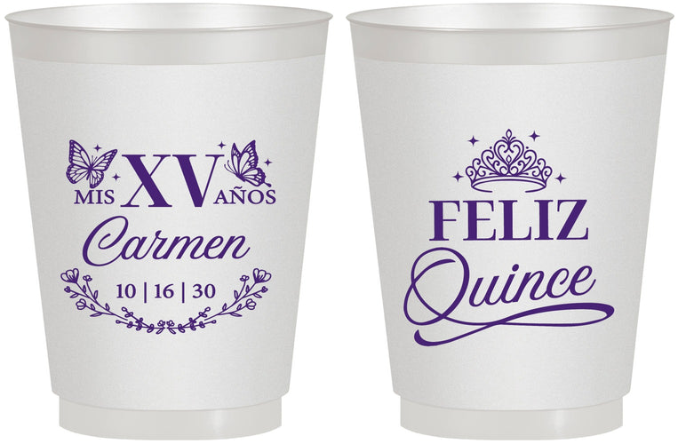 Personalized Quinceanera 16 oz Frosted Cups - Mis Quince Anos | 70000