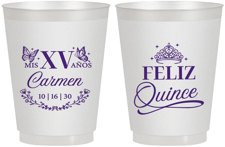Personalized Quinceanera 16 oz Frosted Cups - Mis Quince Anos | 70000