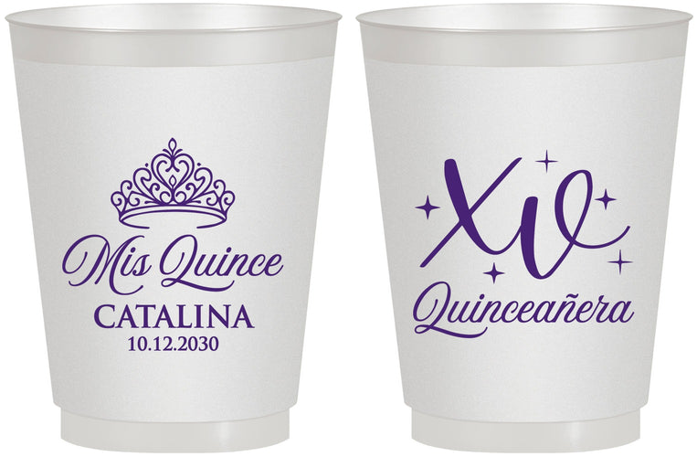 Personalized Quinceanera 16 oz Frosted Cups - Mis Quince Anos | 70002
