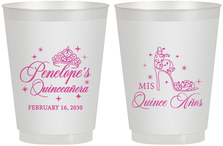 Personalized Quinceanera 16 oz Frosted Cups - Mis Quince Anos | 70004