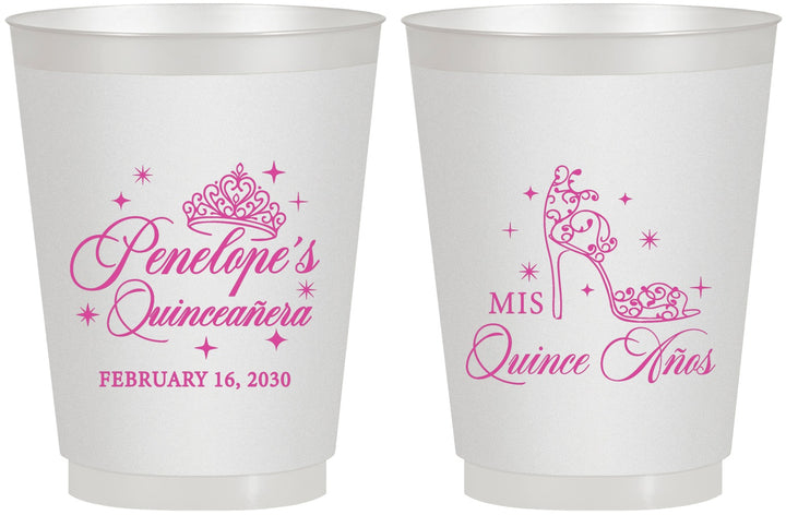 Personalized Quinceanera 16 oz Frosted Cups - Mis Quince Anos | 70004