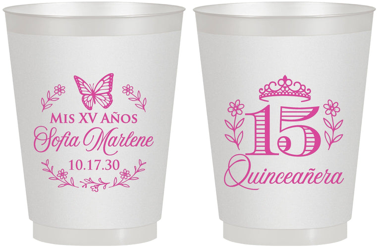 Personalized Quinceanera 16 oz Frosted Cups - Mis Quince Anos | 70007