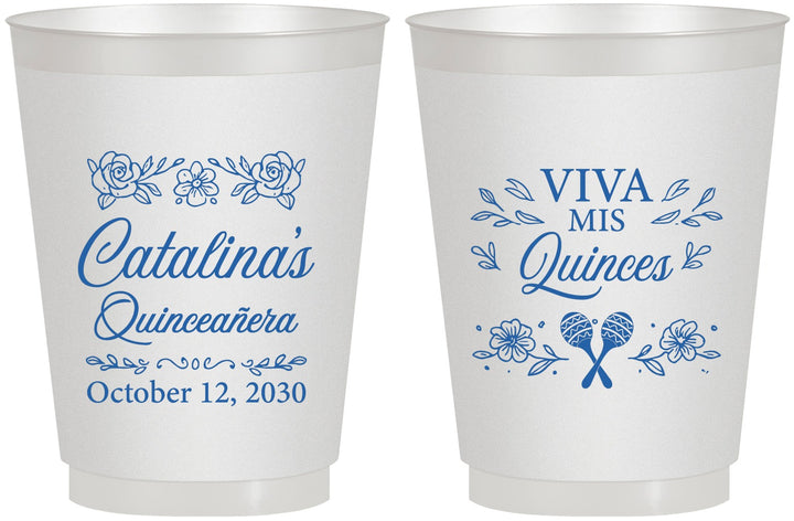 Personalized Quinceanera 16 oz Frosted Cups - Viva Mis Quinces | 70009